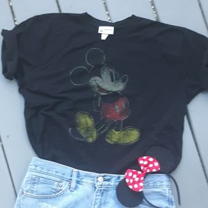 Vintage Disney Parks Black Mickey Shirt